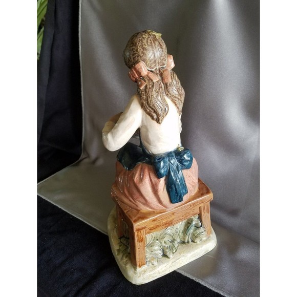 NADAL FIGURINE - GIRL WITH DOG L-10-X HAND MADE IN SPAIN 11' tall signed vtg - Picture 3 of 7